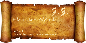 Fürster Zénó névjegykártya